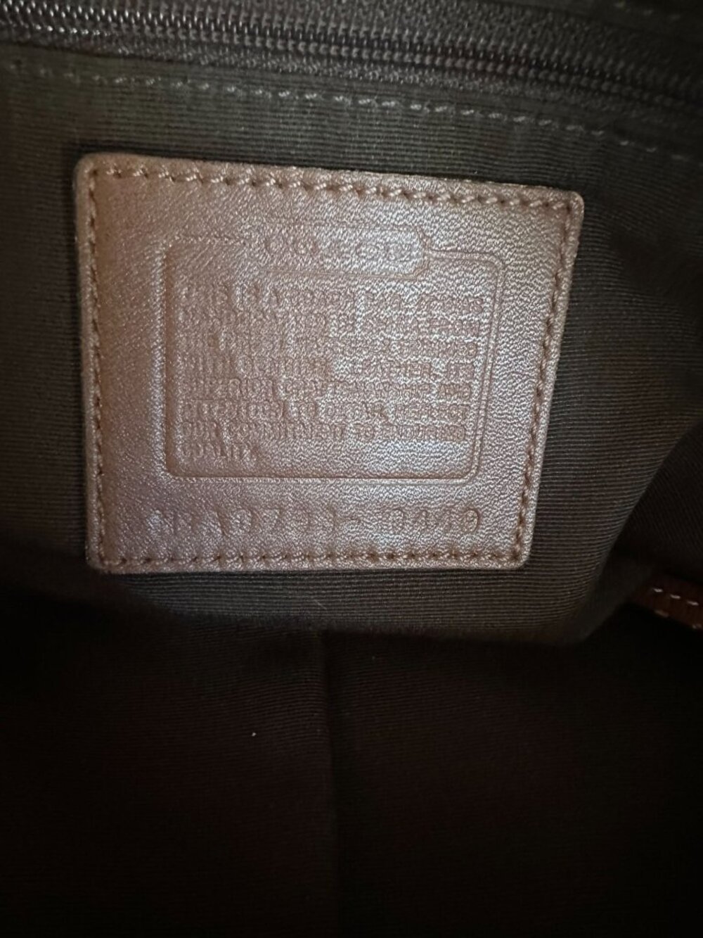 Coach CARLY canvas and leather large natural / brown leather trim shoulder hobo - Picture 10 of 12
